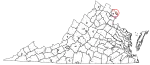 State map highlighting Falls Church