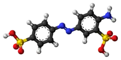 Ball-and-stick model of the Fast Yellow AB molecule