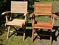 Teak garden armchairs