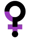 female symbol merged with a question mark