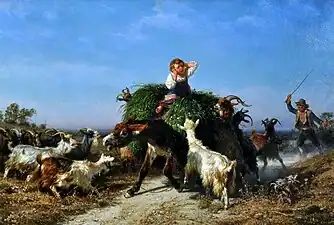 Goats Conquer the Hay Cart