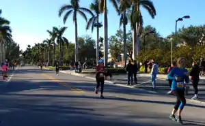 The finish Line of the Naples Half Marathon in 2018.