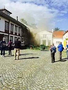 The Ringve Museum on fire