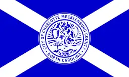 One of the two versions of the flag of Charlotte, used by the city government in an official matter.