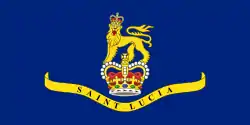 The flag of the Saint Lucian governor-general featuring St Edward's Crown