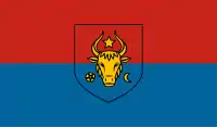 Proposed flag by the Party of Communists of Moldova in order to replace the current flag, similar to the flag and coat of arms of the Duchy of Bukovina (2010)