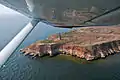 Flying over Berezan Island in a Cessna 150L