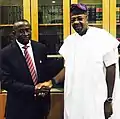 with Senator Victor Ndoma-Egba at the Niger Delta Development Commission, Abuja, Nigeria