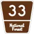 Forest Highway 33 marker