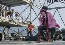 The Forgotten Rebels perform on stage at the Legends Valley Music Festival at Lake Cowichan, BC Canada on August 26, 2016. Jeff C and Mickey DeSadist of the band are pictured.