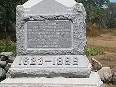 Memorial to the landing of the first English settlers at Odiorne Point