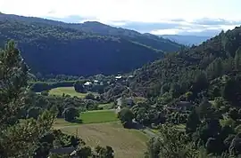 A view of Moissac's valley, toward the north from the old castle