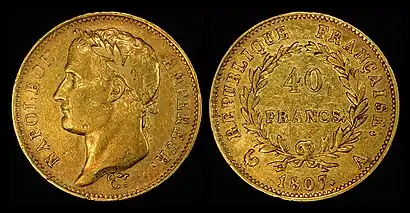 A 40-franc Napoléon from 1807