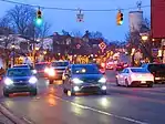 Christmas night scene in downtown Frankenmuth