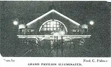 Grand Pier Pavilion illuminated, 1910: the image re−used by Duchamp after 1913