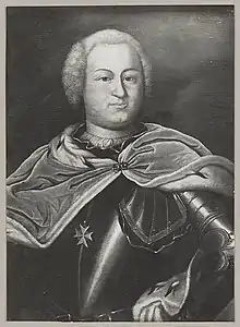 Fürst Frederick William II of Nassau-Siegen. Portrait by Franz Lippold, 1733. Siegerlandmuseum, Siegen.