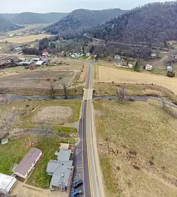 Crooked Creek flows through town