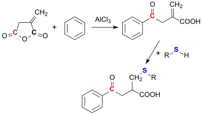 Friedel-Crafts-Acylierung mit Itaconsäureanhydrid