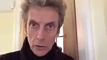 Peter Capaldi looking at the camera