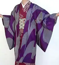 Meisen haori over a more subdued kimono.