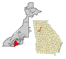 Location in Fulton County and the state of Georgia