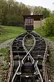 A short passing track on a funicular in Pennsylvania