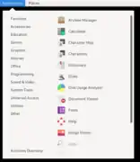 Menu in GNOME Classic
