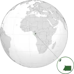 Location of Spanish Guinea in central Africa.