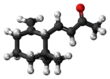 Ball-and-stick model of the gamma-ionone molecule