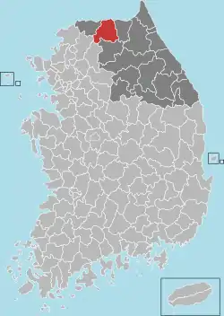 Location in South Korea