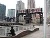 Gantry Plaza State Park's gantries, as seen from Pier 4.