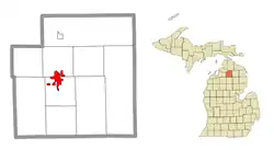 Location within Otsego County