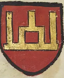 Columns of Gediminas as drawn in an armorial by a Portuguese herald in the Council of Constance in 1416