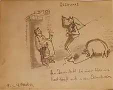 Pencil drawing by Adolf Hitler 09 May, 1924