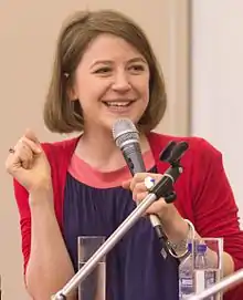 Gemma Whelan at a conference