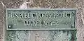 Plaque on the bridge which reads "U.S. Public Works Project Docket No. 752"