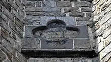 The dedication stone, dating to 1180