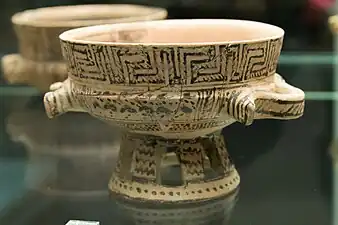 Geometric bowl decorated with a meander, 730–720 BC, ceramic, Kinský Palace, Prague, Czech Republic