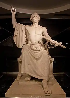 The George Washington statue on display at the National Museum of American History