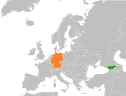 Map indicating locations of Georgia and Germany