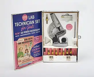 A. C. Gilbert Girl's lab technician set, 1950s