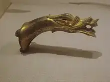 Bronze dragon head handle, Han dynasty