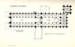 1898 plan of Glasgow Cathedral; drawing by George Eyre-Todd