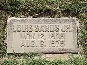 Grave of Louis Sands Jr. (1908–1975).