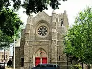 Golden Hill United Methodist Church in between Downtown and the Hollow near City Hall