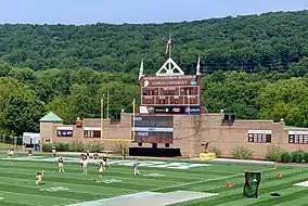 Northern end of the stadium and the scoreboard