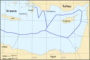 Kastellorizo within the EEZ of Greece