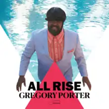 Porter standing in front of a pool that is cropped into a triangular shape, with a pink triangle superimposed in front of him with the title and his name over the top