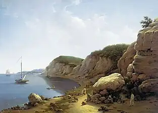 A view of the Syukeyevo "Mountains", on the Volga, in the Kazan Governorate (1840)