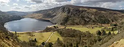 Lough Tay, Luggala, and Luggala Castle.